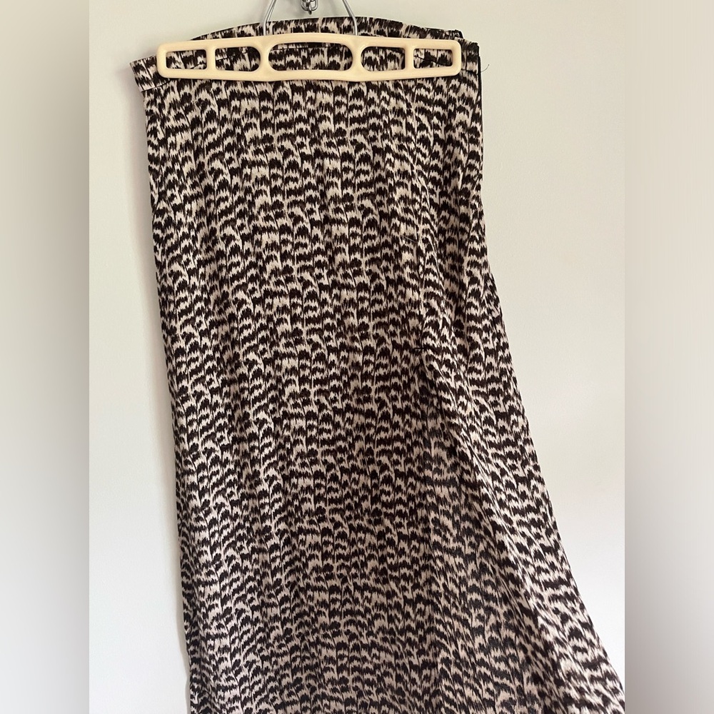 High Slit Brown and Cream H&M Skirt